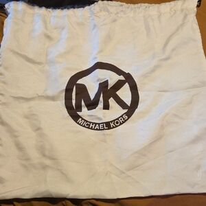 Michael Kors White and Brown Logo Dust Bag